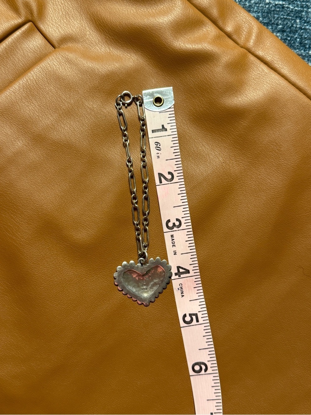 Vintage Jeep Collins Sterling Silver Puffy Heart Bracelet - Picture 5 of 5